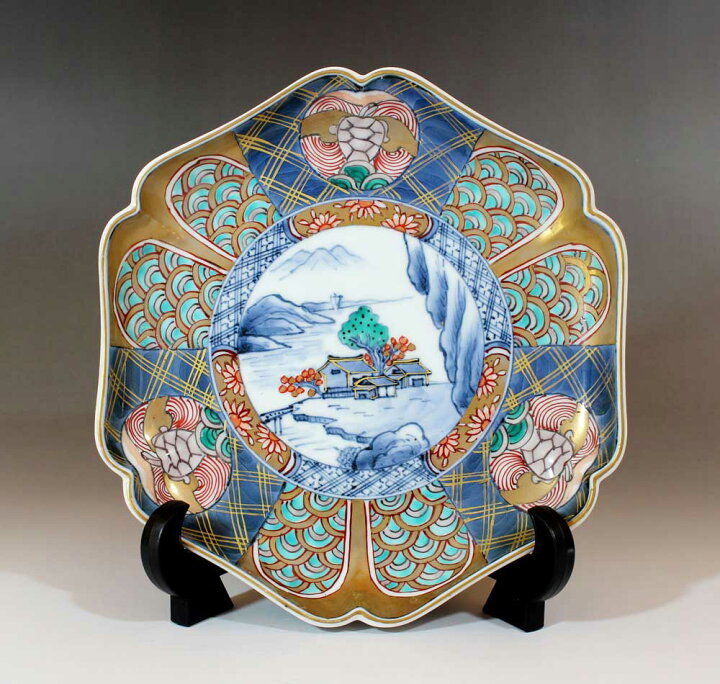 楽天市場】有田焼・総手描き・伝統工芸金襴手古伊万里様式飾り皿陶芸 