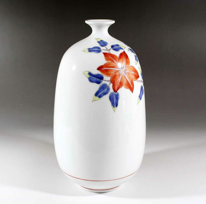 楽天市場】有田焼・伝統工芸・総手描き染錦鉄線花絵花瓶陶芸作家 藤井 