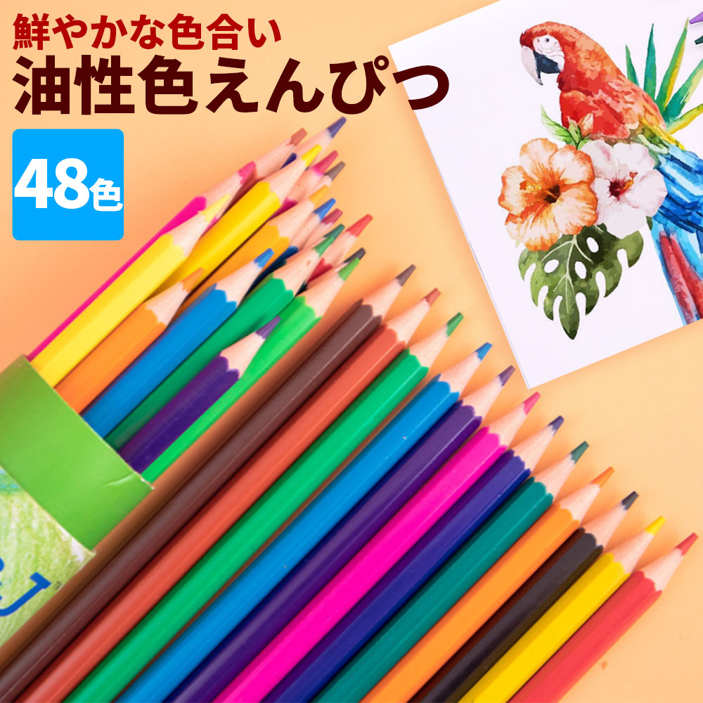 水溶性色鉛筆　48色　水彩色鉛筆　水彩画　塗り絵　絵の具　色えんぴつs