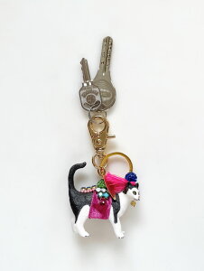 �������ׁ��ylenora dame/���m���f�C���zCat Keychain /�L���b�g ���`�[�t �o�b�O�`���[���L�[�z���_�[