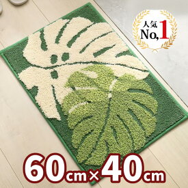 【送料無料】玄関マット・リーフ 40cm×60cmサイズ 洗える 滑り止め 風水 枕 室内 マット ラグ