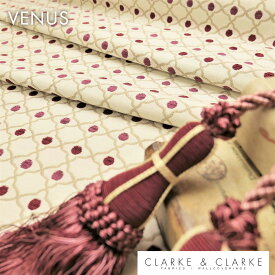 輸入生地　織物商品名：VENUS/Raspberry ブランド名：CLARKE＆CLARKE(クラーク＆クラーク）＊ハーフカット＊50cm以上10cm単位イギリス　ワインレッド　パープル　エンジ　タモロッカン　人気　生地　布　カルトナージュ　幾何学柄　かわいい