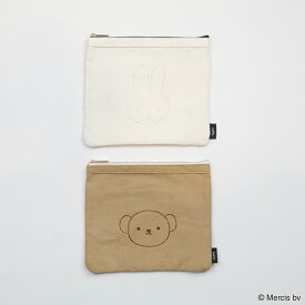 送料込：BRUNA RHINE STONEフラットポーチ　MIFFY ミッフィー BORIS ボリス グッズ 大人 ポーチ キャラクター レディース 小物入れ 化粧ポーチ コスメポーチ かわいい キャラクターグッズ マルチポーチ 旅行