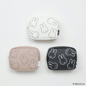 送料込：MIFFY LARGE MOTIFスクエアポーチ　MIFFY ミッフィー グッズ 大人 ポーチ キャラクター レディース 小物入れ 化粧ポーチ コスメポーチ かわいい キャラクターグッズ マルチポーチ 旅行