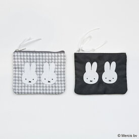 送料込：MIFFY Chidori＆Monotone ミニフラットポーチ　MIFFY ミッフィー グッズ 大人 ポーチ キャラクター レディース 小物入れ 化粧ポーチ コスメポーチ かわいい キャラクターグッズ マルチポーチ 旅行