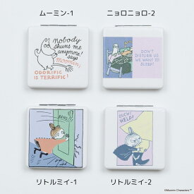 送料込：MOOMIN FINLAND COLORコンパクトミラー　ムーミン　リトルミイ　ニョロニョロ 大人 キャラクター レディース ポーチ かわいい トラベル おしゃれ 旅行用