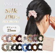 【贅沢密度の25匁】≪楽天1位≫ シルク シュシュ 【ボリューム25mm】 シルク100% 25匁 1本/2本セット 大…