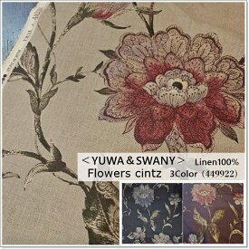 有輪商店＆鎌倉スワニーコラボYUWA＆SWANY"Flowers cintz*"3色麻＊リネン(449922)