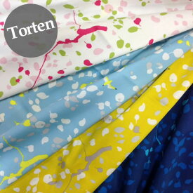 【綿サテン】★10cm単位で続けてカット★テルテン　コモレビ　【 紙野夏紀 Torten2016 生地 布 北欧風　木漏れ日　生地】