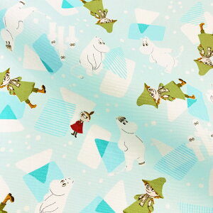 M【オックス】★10cm単位続けてカット★幾何学模様背景 ムーミン谷のなかまたち 全2色 2024