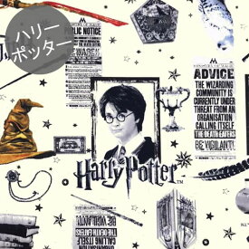 D【オックス】★10cm単位続けてカット★ハリー・ポッターと魔法グッズ柄　アイボリー　2015　【Harry Potter ハリーポッター　ハリポタ ロン】