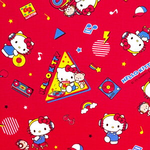 【オックス】★10cm単位続けてカット★ハローキティ ミュージック柄 全2色 2025