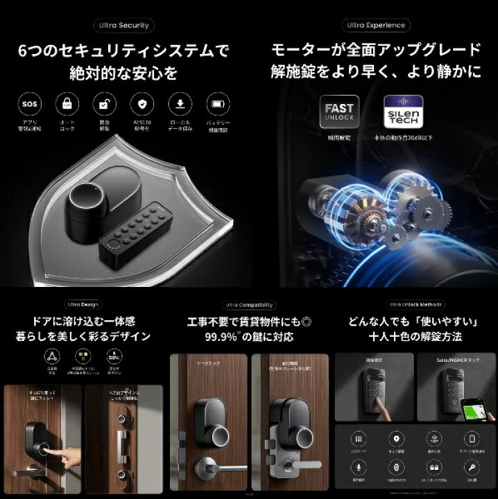 楽天市場】（SwitchBot）スイッチボット ドアロックUltra＋顔認証 