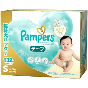 �yPampers�z�p���p�[�X�@�͂��߂Ă̔��ւ̂����΂� �e�[�vS�T�C�Y (4-8kg) 132�� (66��x2�p�b�N)�y���������z