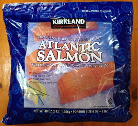 【在庫限り】【COSTCO】コストコ【KIRKLAND】（カークランド）ATLANTIC SALMON アトランティックサーモン(骨・皮無し) 1.36kg （冷凍食品）【送料無料】