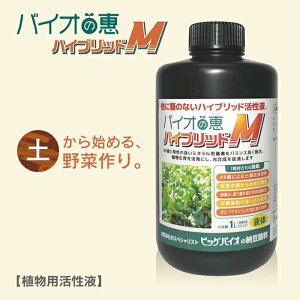 土壌改良剤 バイオの恵 1L ハイブリッドM BB菌 活力増進 生育回復促進 ミネラル栄養素 有機物分解 日本製 ビッグバイオ【☆60】/バイオの恵ハイブリッドM