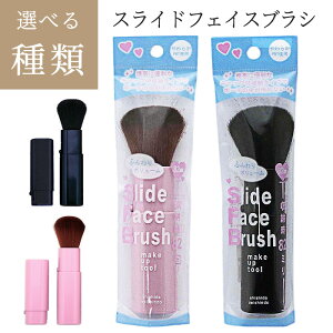 スライドフェイスブラシ 黒 ピンク 2色から選べる メイクブラシ ブラック 日本製 安心 メイク用品 メイク小物 メイク雑貨 ふわふわ 熊野筆 高級感 志々田清心堂 化粧筆 上質ナイロン ソフト