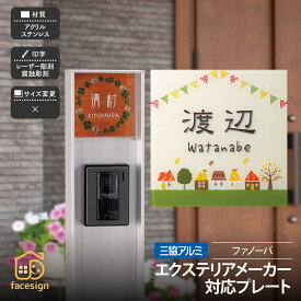 ホームサイン 表札 エクステリアメーカー対応表札 三協アルミ 機能ポール対応表札 戸建 ホームサイン 北欧 【ファノーバ】おしゃれ ネーム プレート オーダーメイド