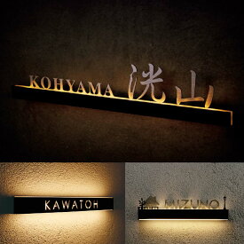 美濃クラフト 表札 おしゃれ ステンレス アルミ 鋳物 外構 エクステリア シンプル スタイリッシュ LED表札 美濃クラフト ストライト 切文字タイプ