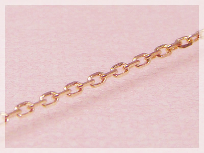 アズキネックレス(長さ40cm：幅0.5mm)/ピンクゴールドK18 ネックレスチェーン