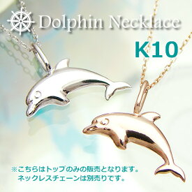かわいいイルカのペンダントトップ（ヘッド）K10（10金）【ペンダント】【ネックレス】【レディース】