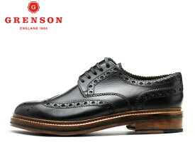 グレンソン 靴 GRENSON ARCHIE アーチー ウィングチップ 110004 BLACKメンズ ビジネス