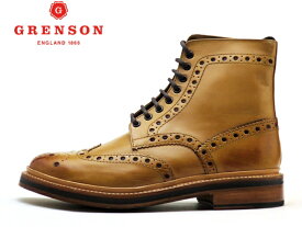 グレンソン 靴 ブーツ カントリーブーツ GRENSON FRED フレッド ウィングチップ 110011 TANメンズ ビジネス ブーツ