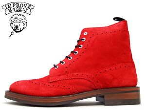 ECO`bv XG[h u[c IMPROVE MYSELF Cv[u }CZt WINGTIP BOOT IM 916 RED SUEDE bh XG[h Made in Japan YyyΉz