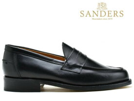 サンダース 靴 ローファー スリッポン SANDERS 9486B ブラック メンズ ビジネス