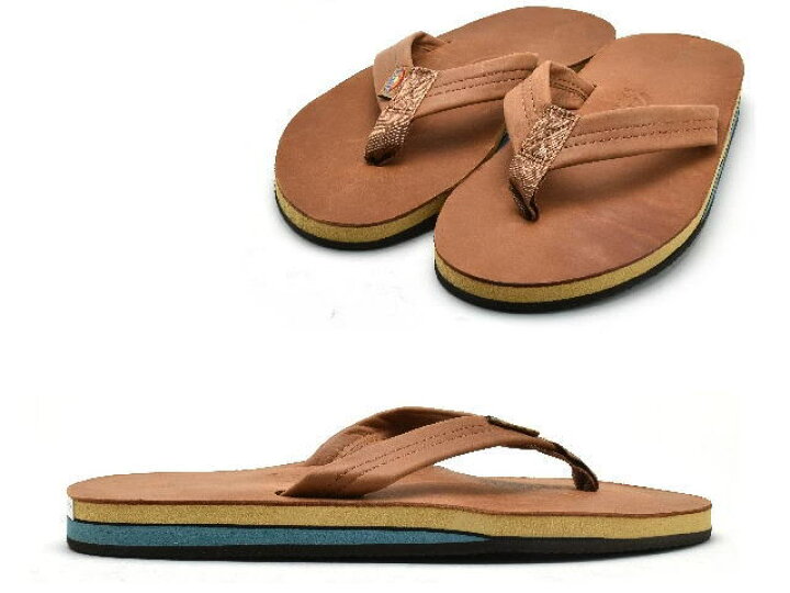 レインボーサンダル トング RAINBOW SANDALS 302ALTS0 TAN/BLUE ダブルミッドソール ブーツとスニーカー Face to Face レインボーサンダルズ ビーチサンダル ダブル ミッドソール クラシック レザー トング 302ALTS0 RAINBOW SANDALS