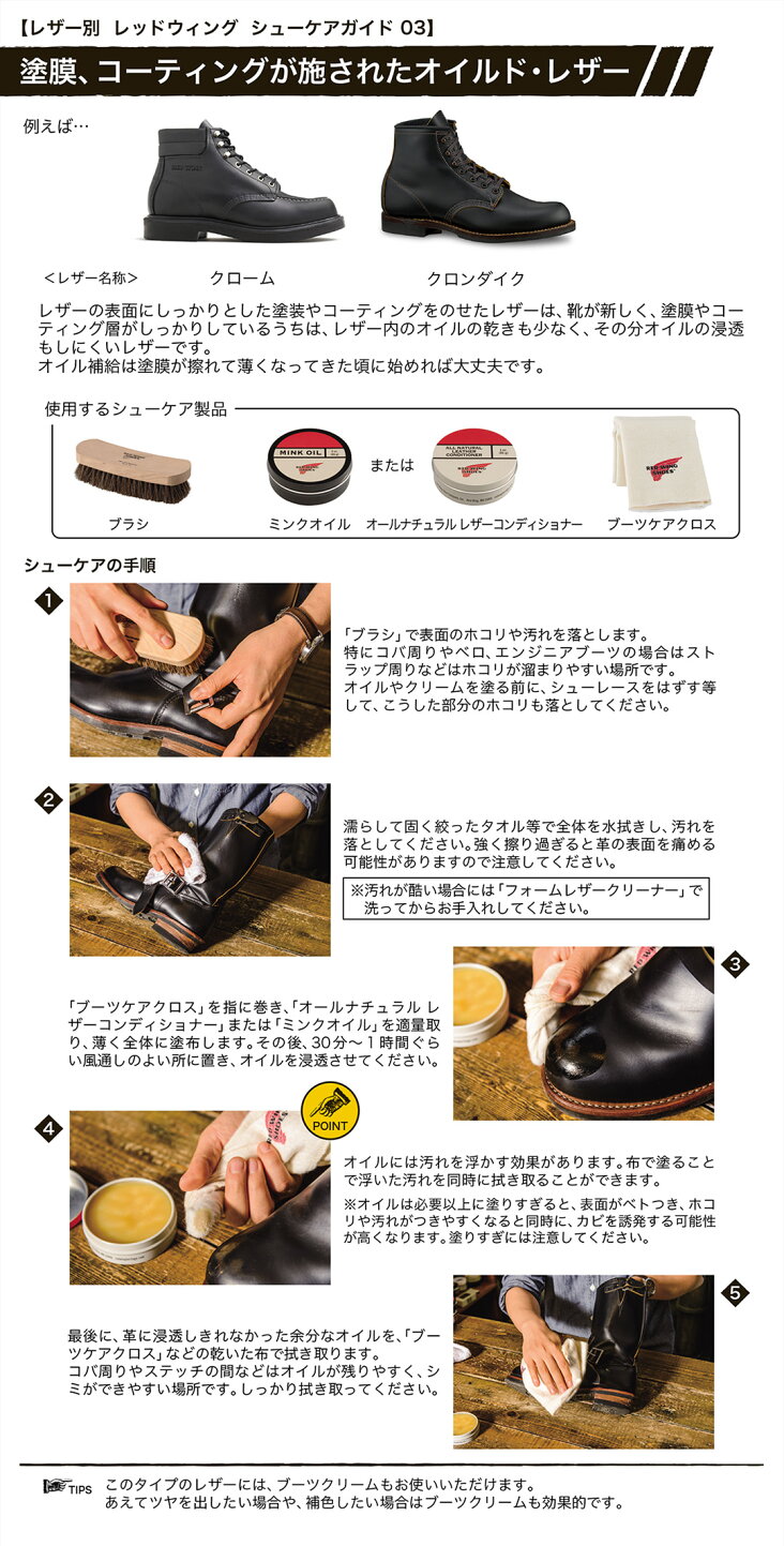 コットンクロスプレゼント！】レッドウィング ブーツクリーム5点ケア 