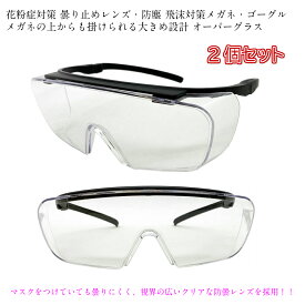 保護メガネ2個セットFACETRICK glasses セーフティーグラス メガネの上からも装着可能 花粉症 防塵 飛沫 ウィルス 対策 OG650 2個セット