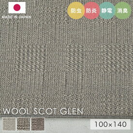 ラグ シンプル 小さめ タフテッドラグ カーペット コンシェルジュ WOOL SCOT GLEN ウールスコット グレン スミノエ カーペット 消臭 防炎 静電気防止 防虫 低ホルムアルデヒド cup5