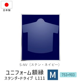 ユニフォーム額縁 ディスプレイ スタンダードタイプ L111 MSサイズ 54.8×76.3cm ネイビー グレー ケース コレクション 収納 スポーツ Tシャツ ディスプレイ 部活 記念品 野球 サッカー ラグビー ワールドカップ 日本代表