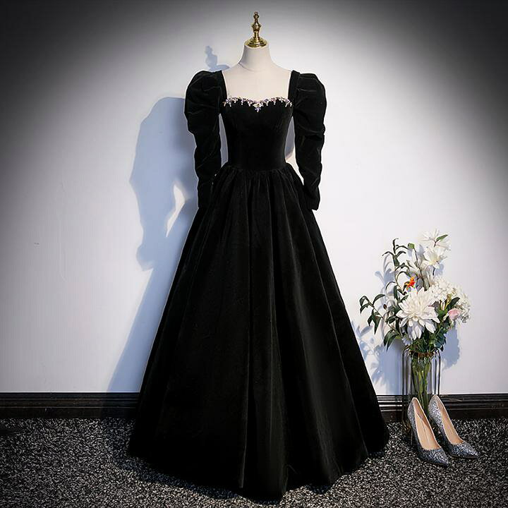 楽天市場】ブラックドレス Aライン 2WAY ロング丈 黒【着後ﾚﾋﾞｭｰ特典  