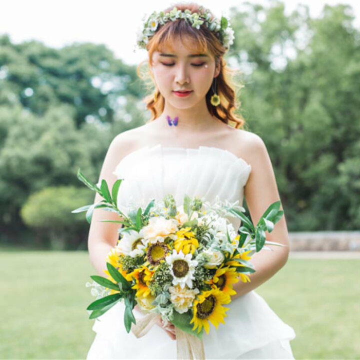 市場 ひまわり 結婚式 同時購入 花 ブーケ 造花 チーフ 胸 送料無料 新郎 半額 ウェディング用 お揃い ブーケブートニアセット 市場 ひまわり 結婚式 同時購入 花 ブーケ 造花 チーフ 胸 送料無料 新郎 半額 ウェディング用 お揃い ブーケブートニアセット