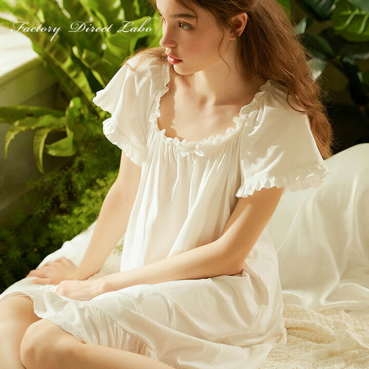 楽天市場 ネグリジェ パジャマ レディース かわいい 半袖 ワンピース 姫系 お姫様 女の子 ルームウェア 寝間着 プレゼント ギフト おしゃれ ナイトドレス 可愛い ドレス レース 春 冬 秋 夏 ファクトリーダイレクト ラボ