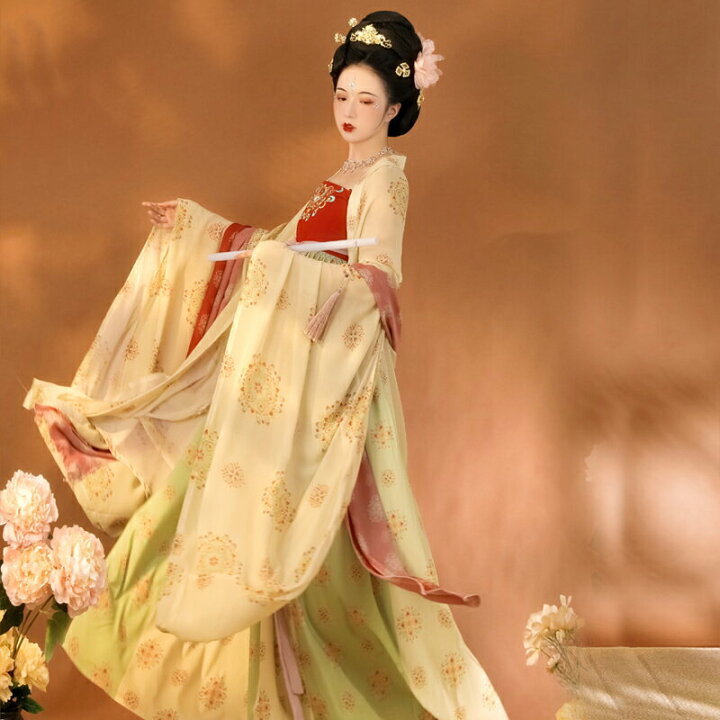 楽天市場】本格派!羽織付き伝統模様の朱色ドレス 女帝 赤 黄色 レッド 