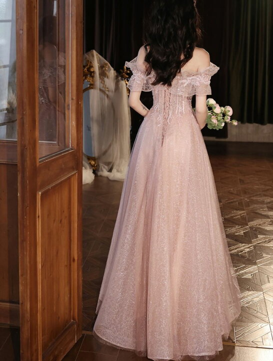 楽天市場】カラードレス ウェディングドレス ピンク【着後レビュー特典  