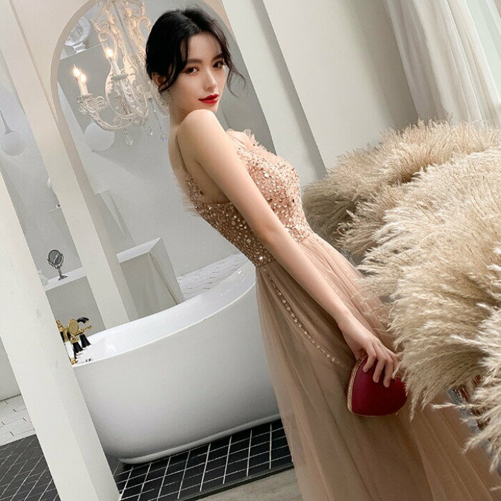 楽天市場】お色直し【着後レビュー特典】きらきらビスチェ ロング  