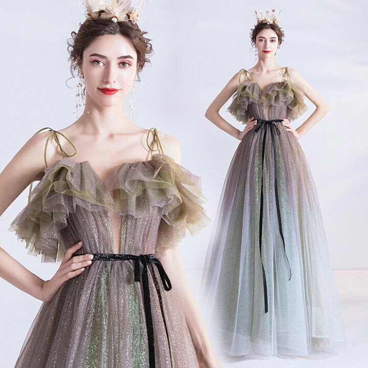 楽天市場】カラードレス ｳｴﾃﾞｨﾝｸﾞ【着後ﾚﾋﾞｭｰ特典】セクシー カーキ  