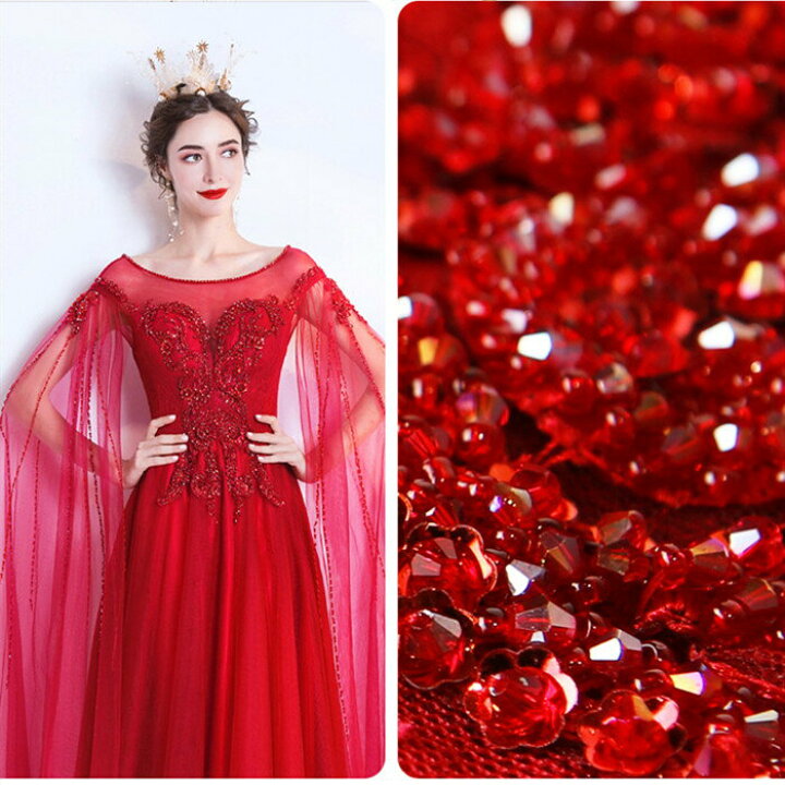 楽天市場】カラードレス 赤【着後ﾚﾋﾞｭｰ特典】 Vネック ショール  