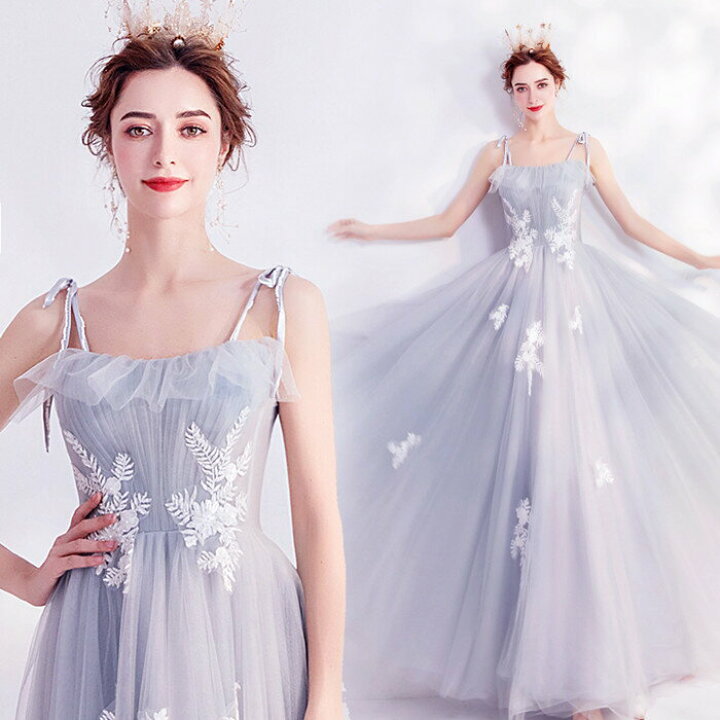 楽天市場】カラードレス 【着後ﾚﾋﾞｭｰ特典】アイスブルー キャミ 胸元  