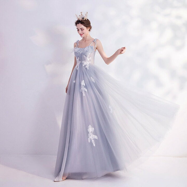 楽天市場】カラードレス 【着後ﾚﾋﾞｭｰ特典】アイスブルー キャミ 胸元  