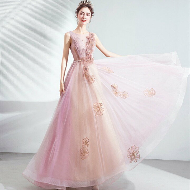 楽天市場】カラードレス ピンク【着後ﾚﾋﾞｭｰ特典】淡いピンク 妖精  