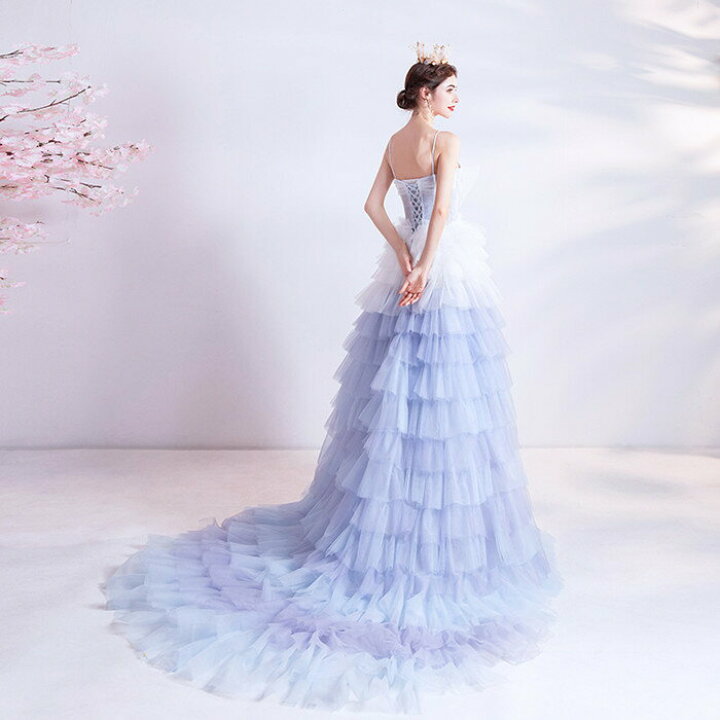 楽天市場】カラードレス【着後ﾚﾋﾞｭｰ特典】多重チュールが美しい  