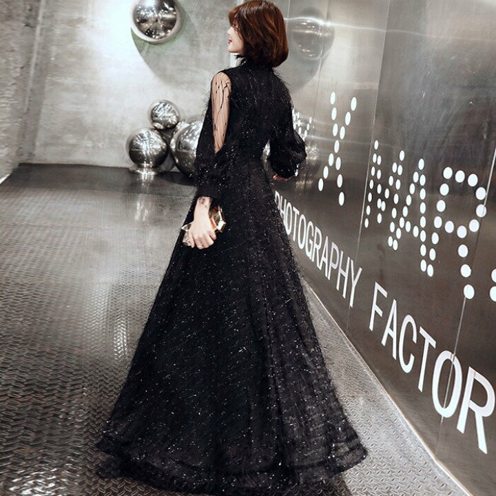 楽天市場】カラードレス【着後ﾚﾋﾞｭｰ特典】きらきらゴージャス ロング  