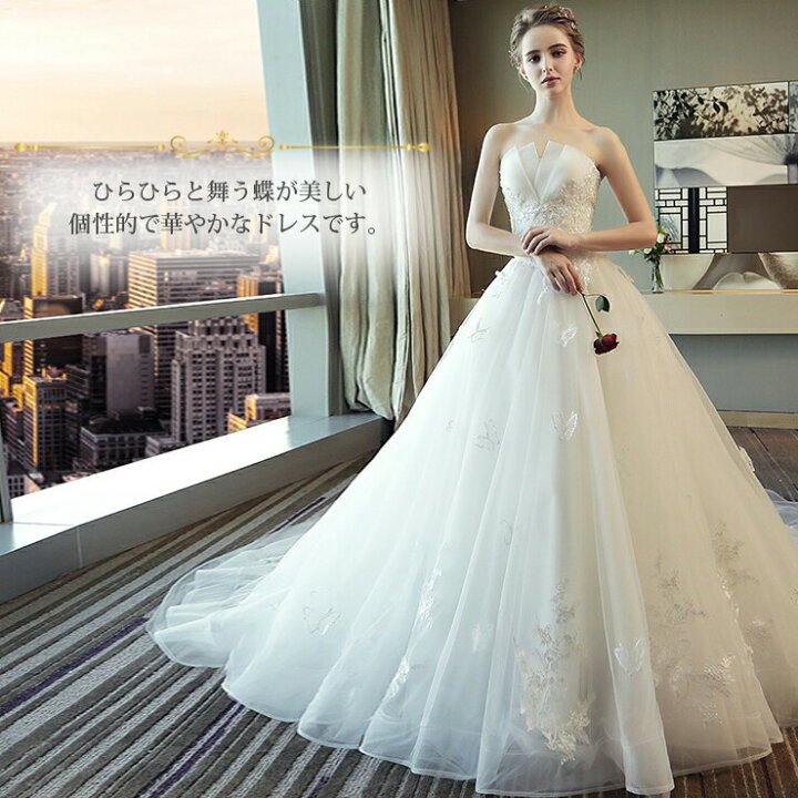 楽天市場】前撮り ドレス【着後レビュー特典】【トレーンの有無が  