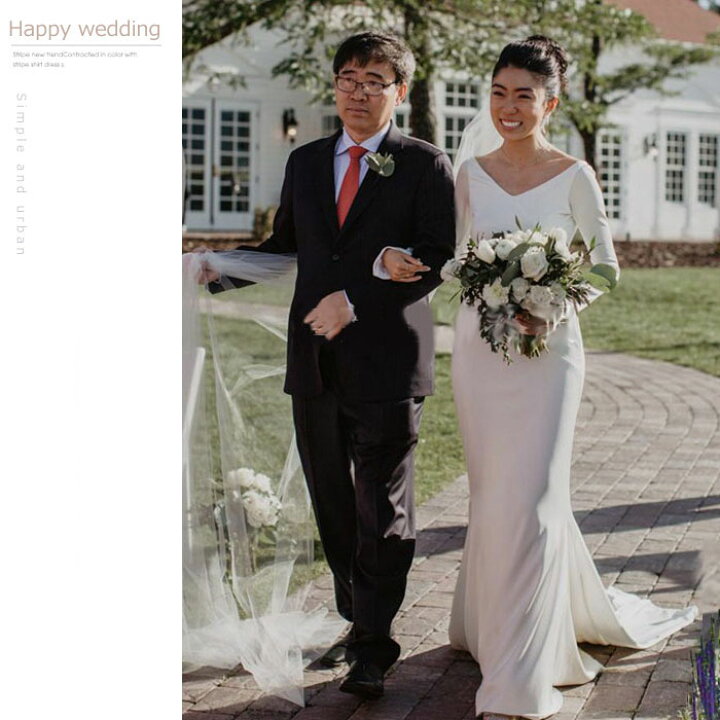 楽天市場 マーメード ウェディングドレス シンプル 着後ﾚﾋﾞｭｰ特典 スレンダーライン 海外ウェディング ロング ホワイト インポート ブライダル パーティ 花嫁衣装 リゾート 海外挙式 結婚式 二次会 前撮り 後撮り ドレス ワンピース ウエディングドレス