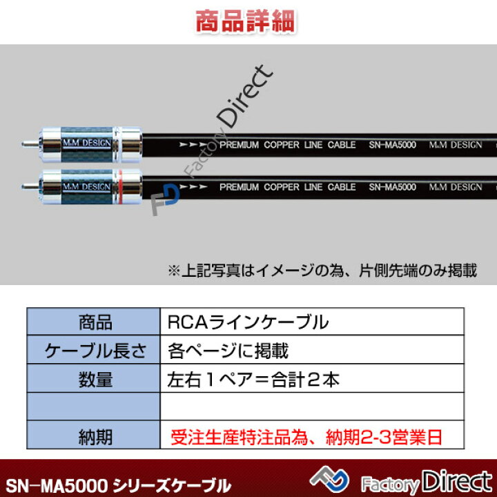 楽天市場】【送料無料 代引不可】sn-ma5000 II (長さ1.0m=100cm) M&M 